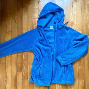 Women’s Blue Columbia Fleece Zip Up Jacket with Hood